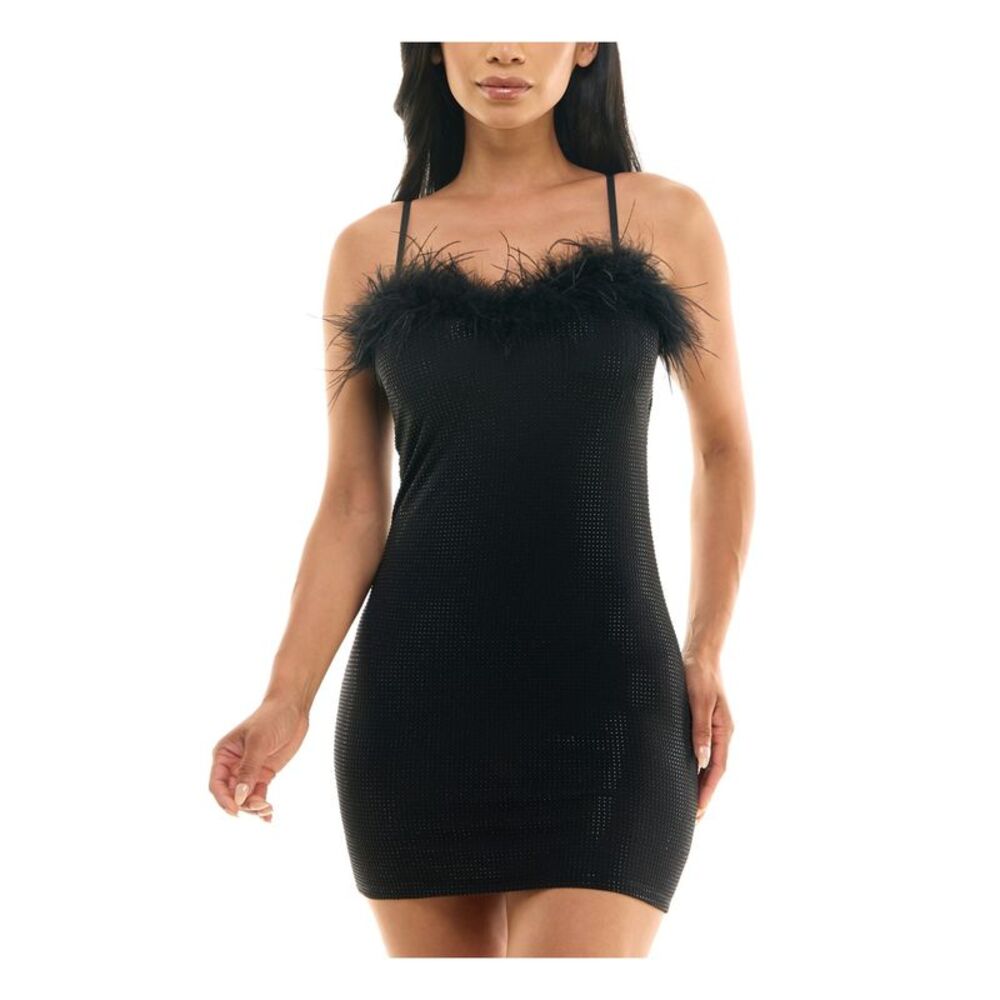 SPEECHLESS Womens Black Spaghetti Strap Mini Party Body Con Dress M